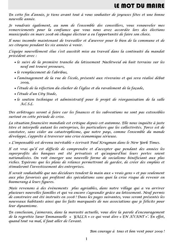Bulletin municipale Boesenbisen 2008