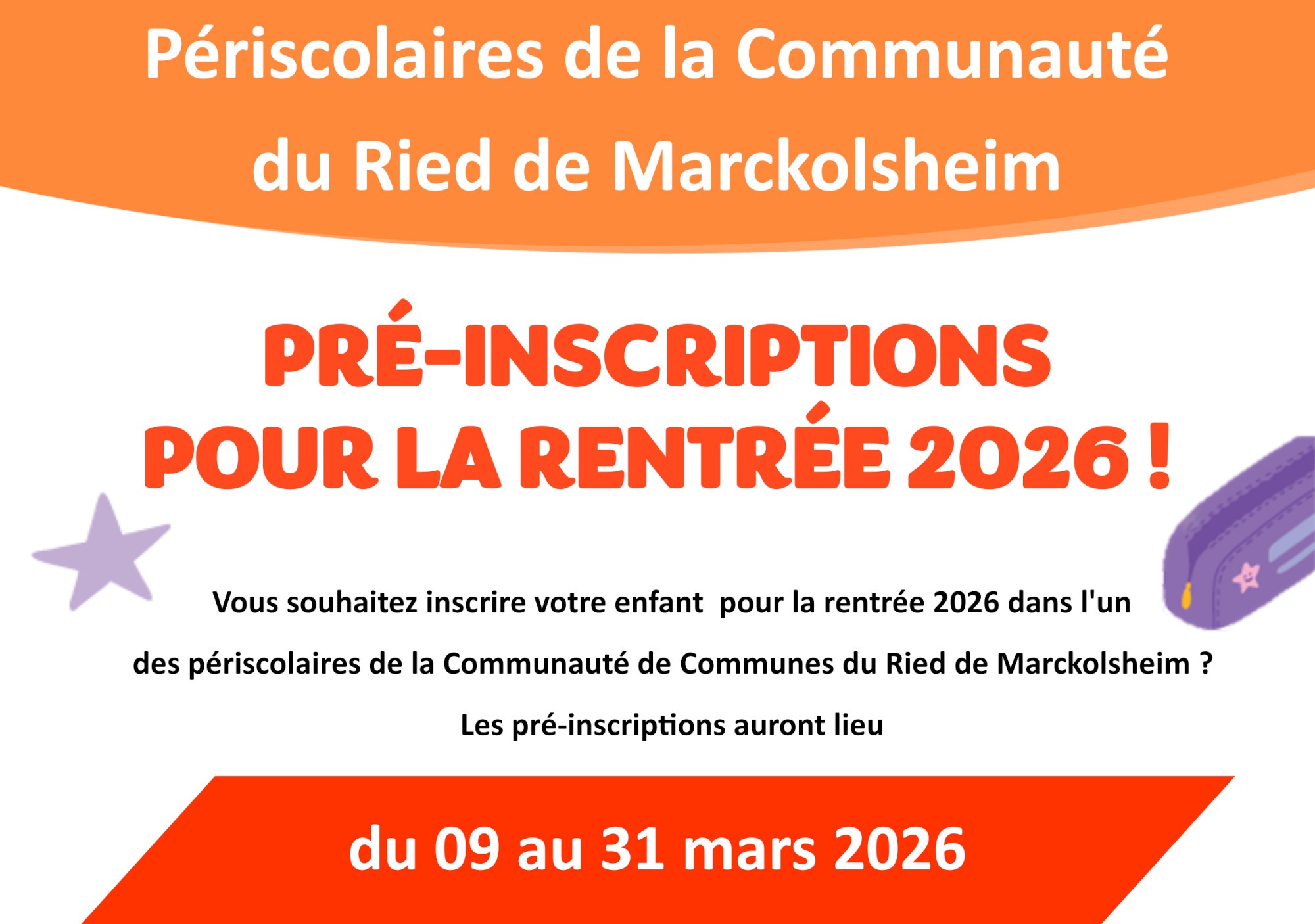 pré-inscriptions rentrée 2026 périscolaire CCRM